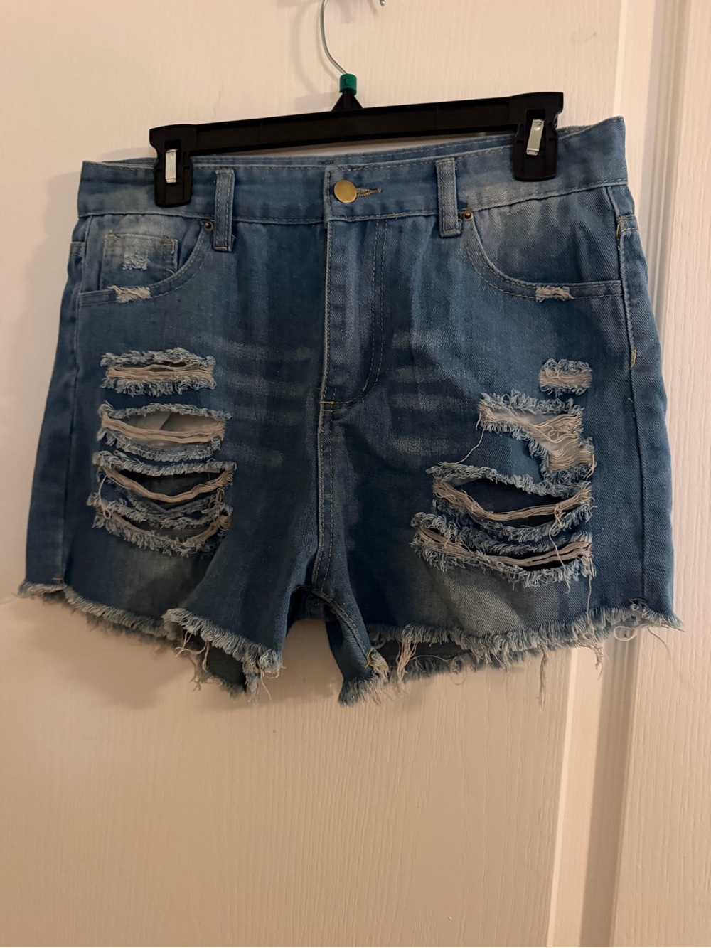 Distressed Light Blue Denim Women's Shorts Sz 10